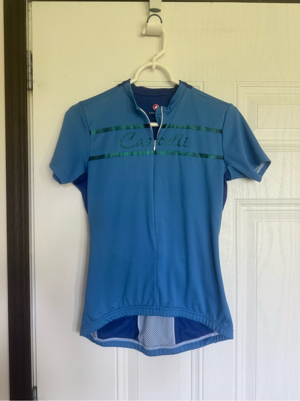 Castelli half zip blue pullover road cycling jersey - M